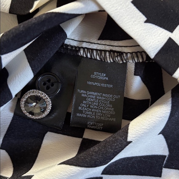 Sanctuary Geometric Pattern Shirt Dress Women’s Medium BlackWhite Office Siren - Picture 4 of 6